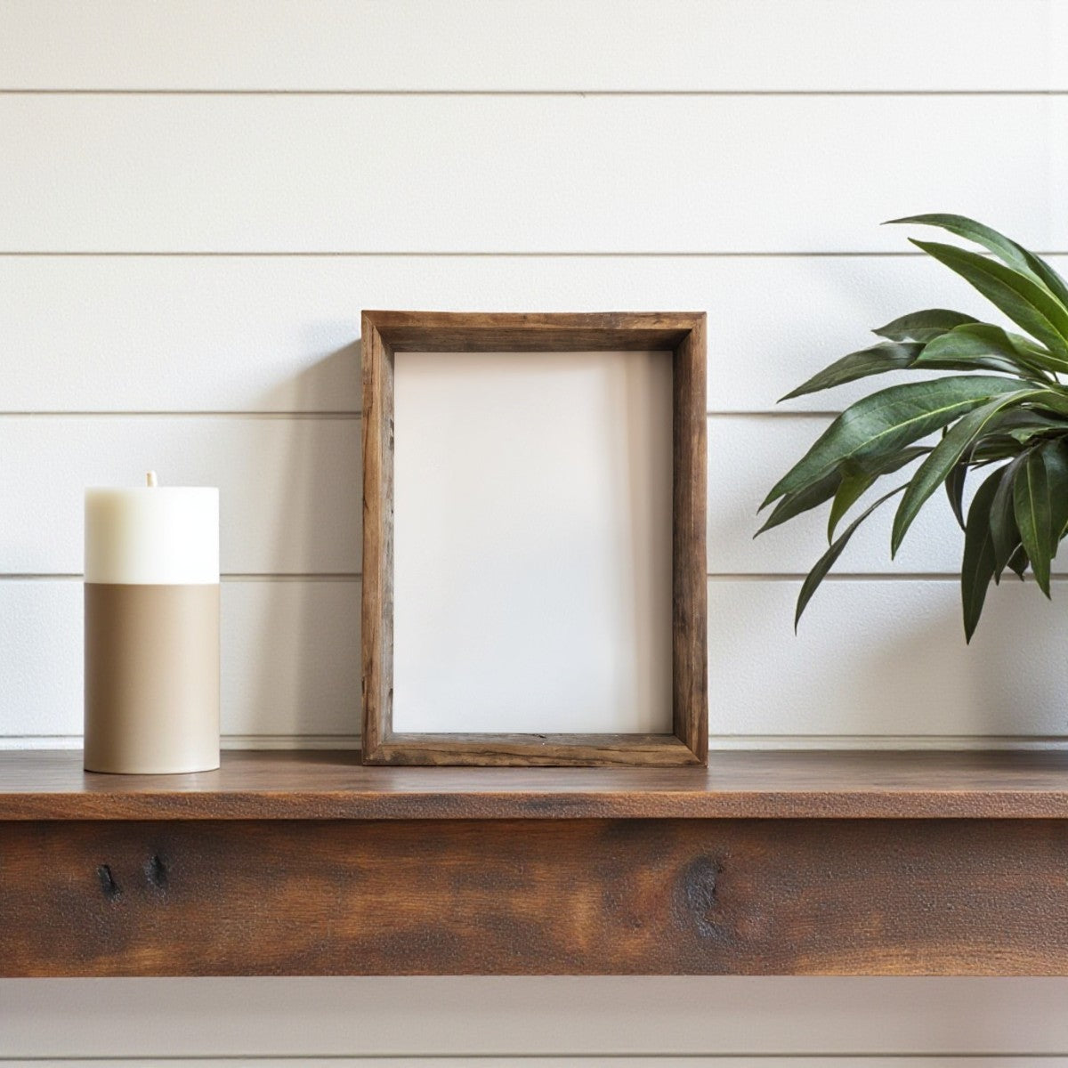 8" x 8" Gray Solid Wood Tabletop Picture Frame-1