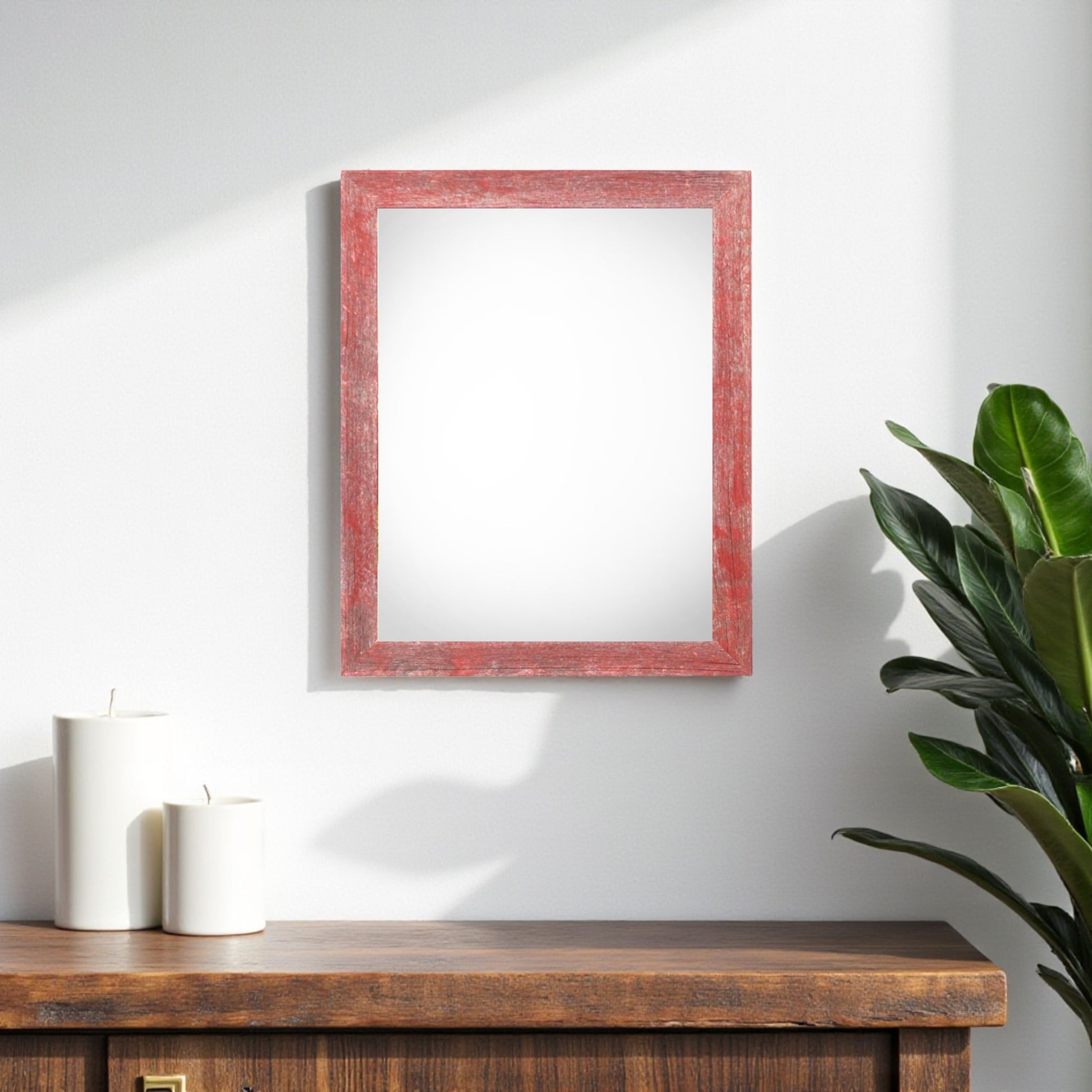 11" x 14" Red Solid Wood Hanging Picture Frame-1