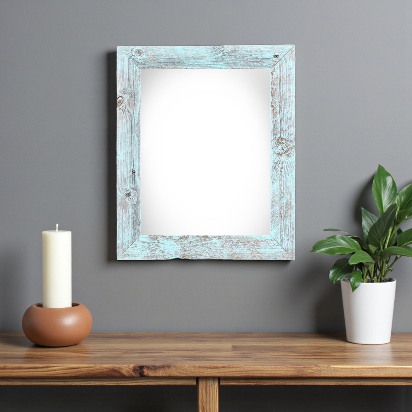 12" x 16" Blue Solid Wood Hanging Picture Frame-1
