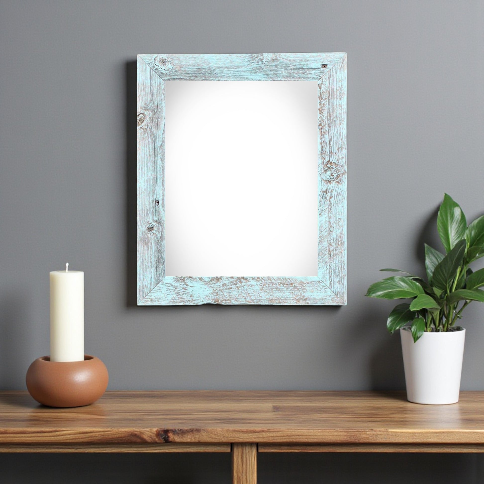 12" x 16" Blue Solid Wood Hanging Picture Frame-1