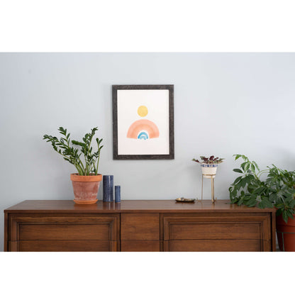12" x 24" Black Solid Wood Hanging Picture Frame-5