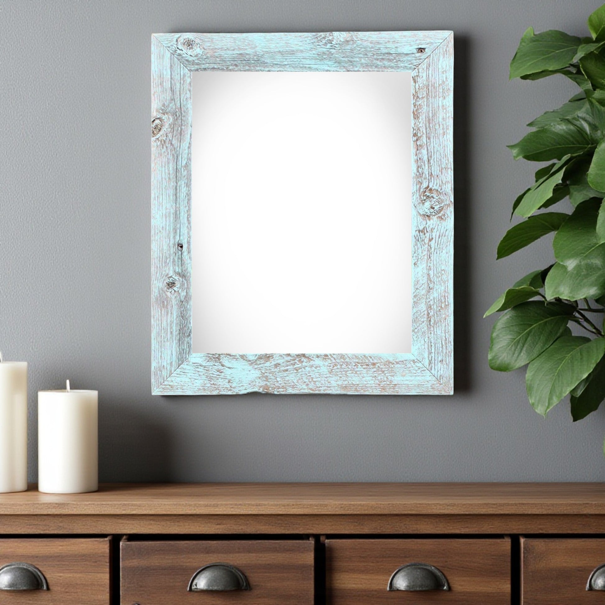 16" x 20" Blue Solid Wood Hanging Picture Frame-1
