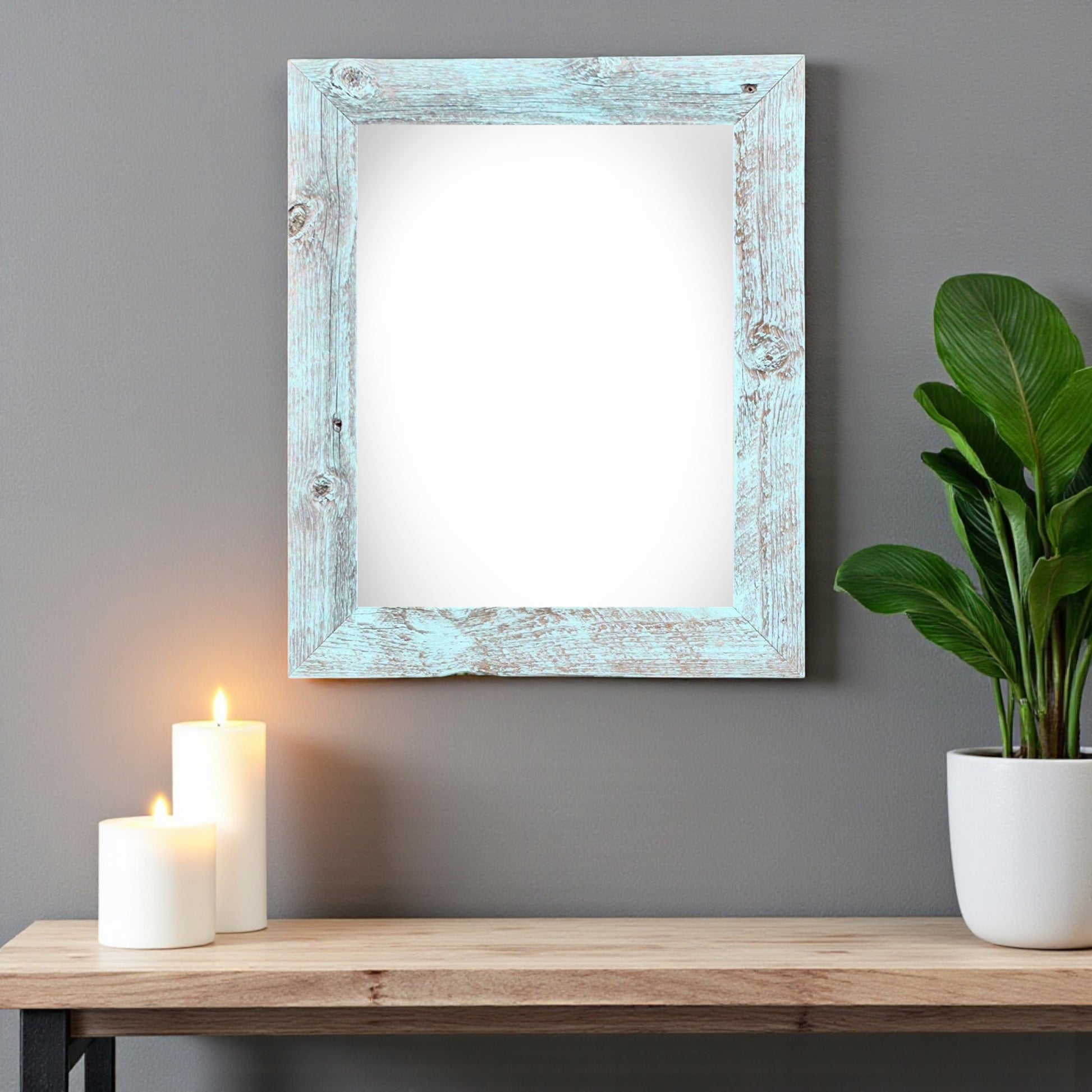 20" x 30" Blue Solid Wood Hanging Picture Frame-1