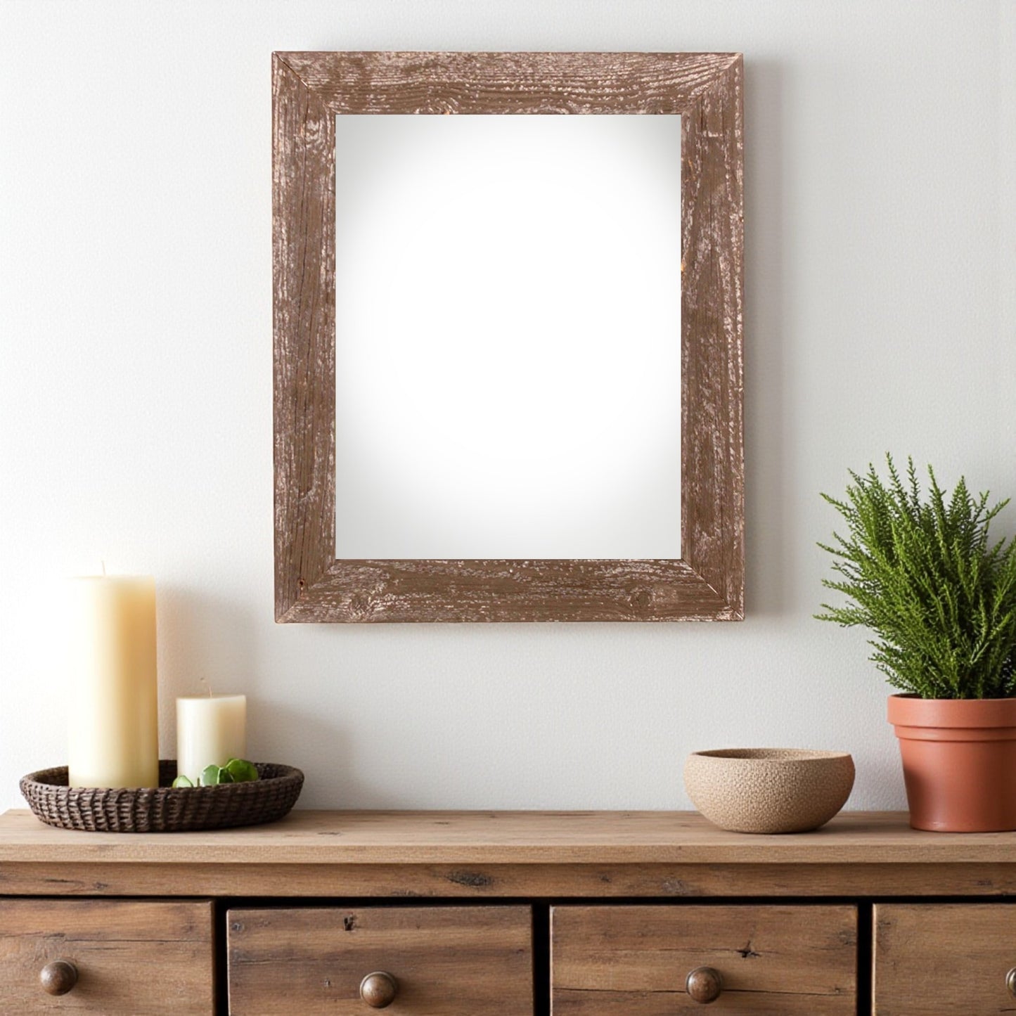 22" x 28" Brown Solid Wood Hanging Picture Frame-1