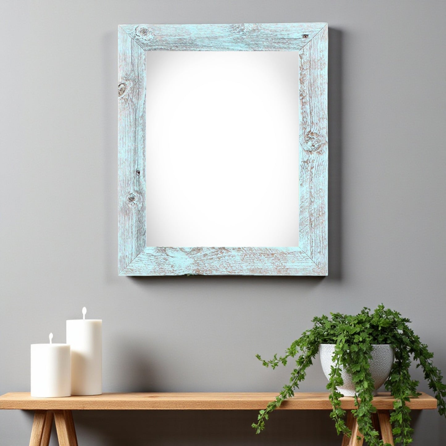 24" x 30" Blue Solid Wood Hanging Picture Frame-1