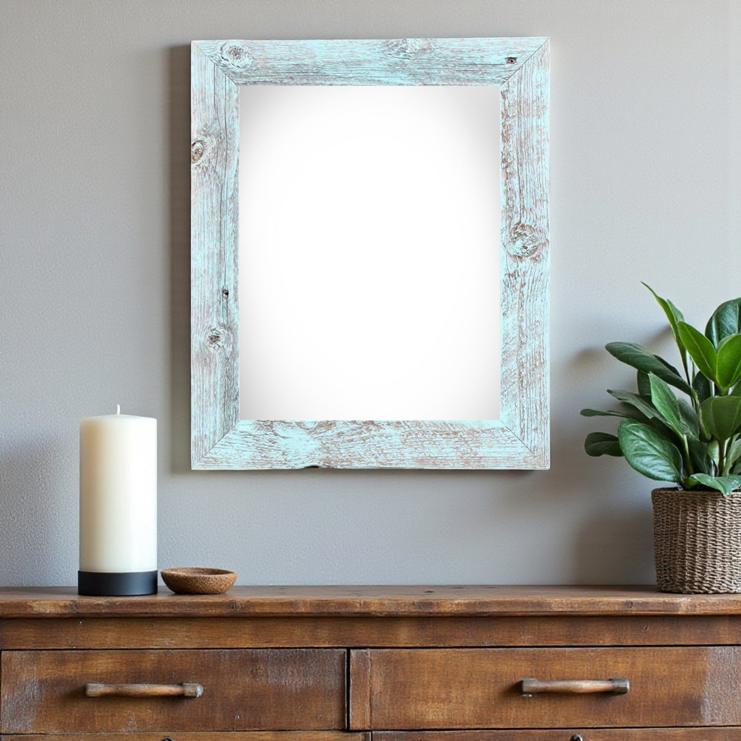 24" x 36" Blue Solid Wood Hanging Picture Frame-1