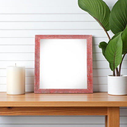 6" x 6" Red Solid Wood Tabletop Picture Frame-1