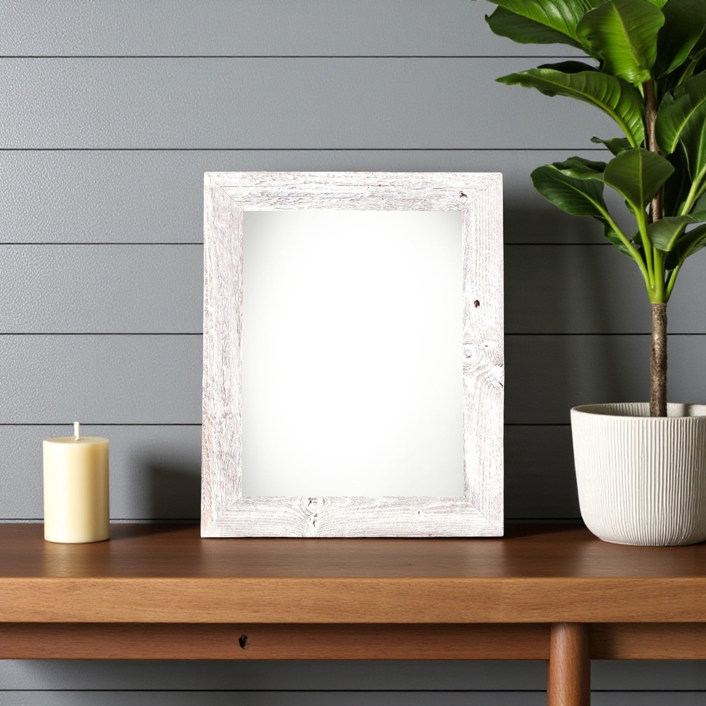 8" x 10" White Solid Wood Tabletop Picture Frame-1