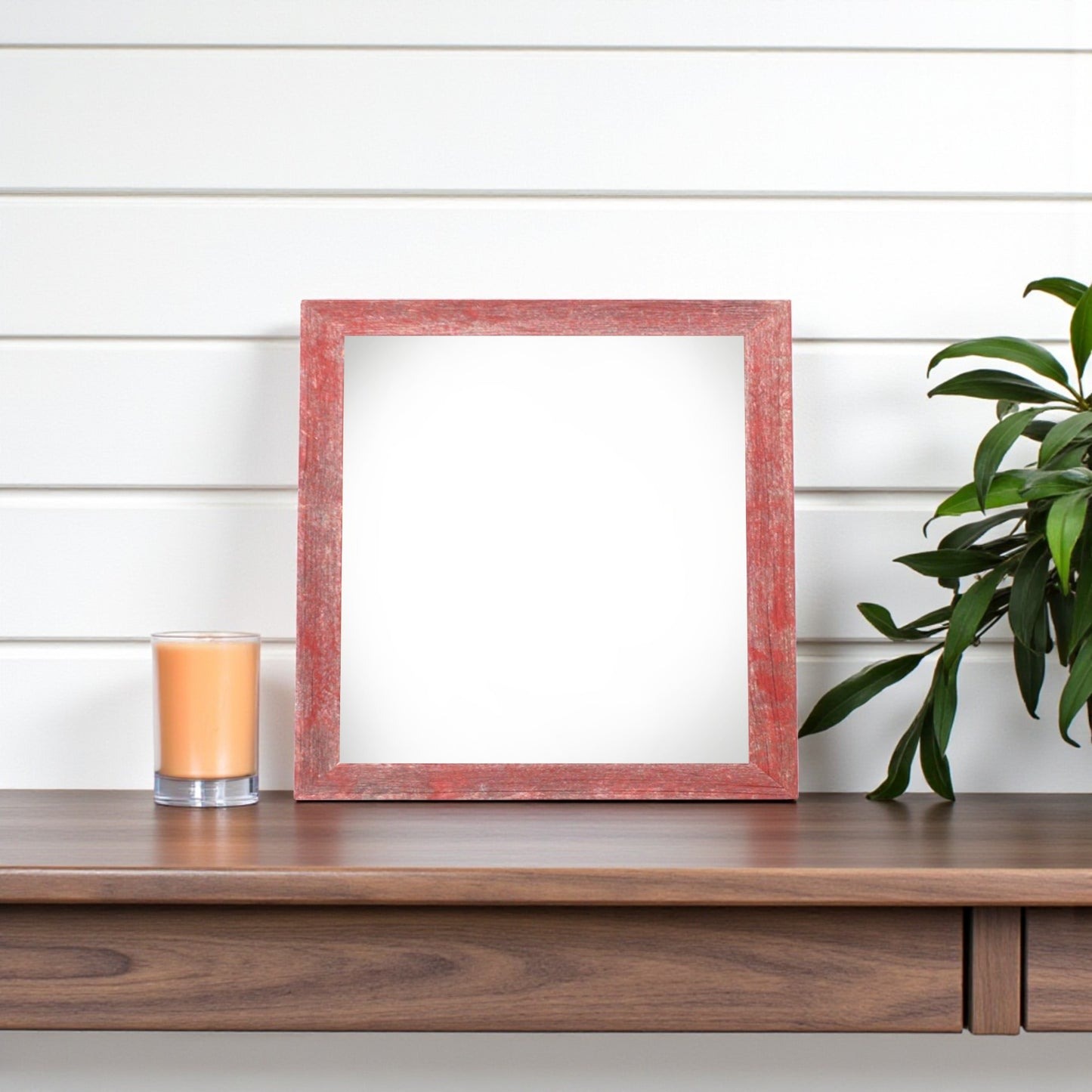 8" x 8" Red Solid Wood Tabletop Picture Frame-1