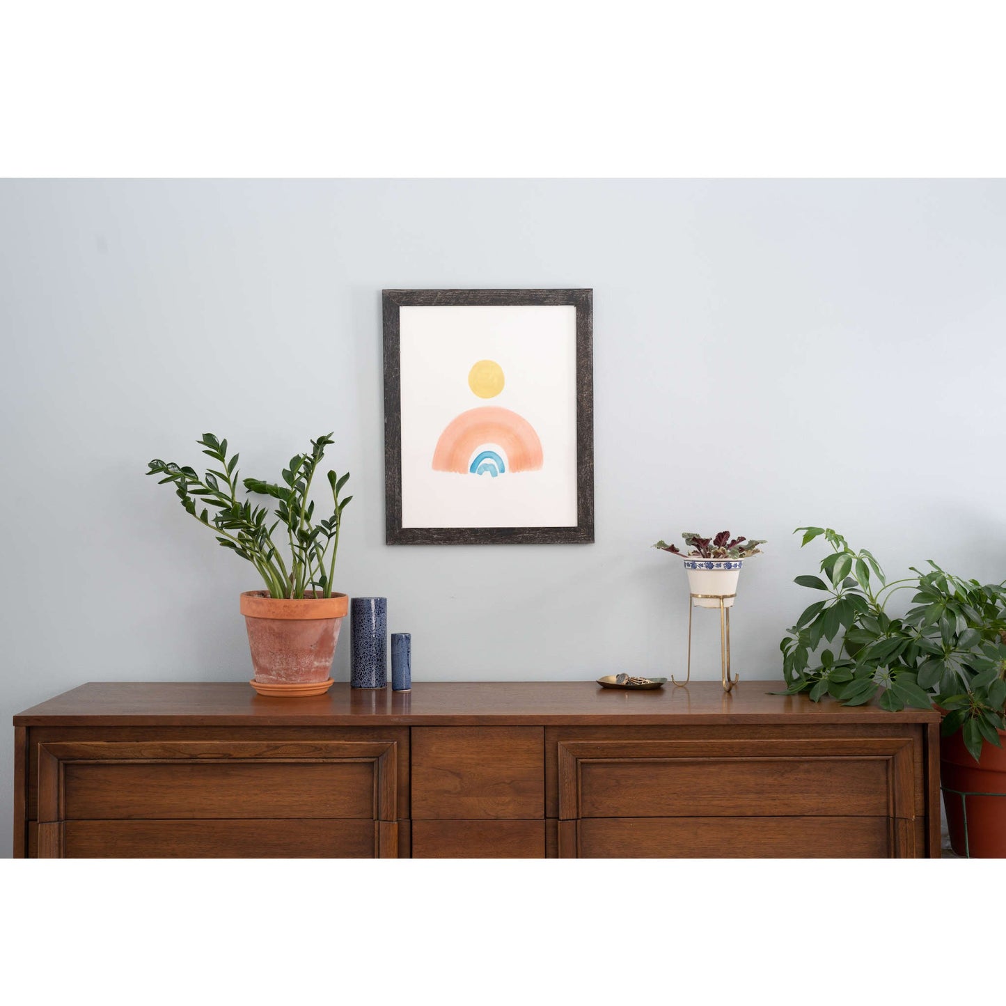 9" x 12" Black Solid Wood Hanging Picture Frame-5