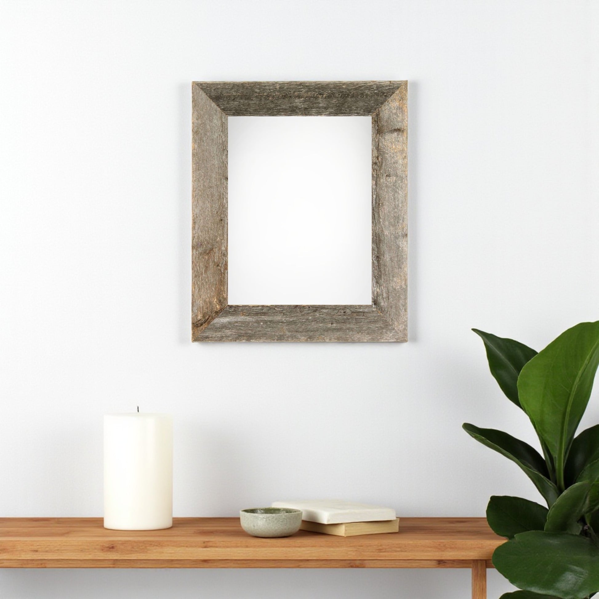 9" x 12" Gray Solid Wood Hanging Picture Frame-1