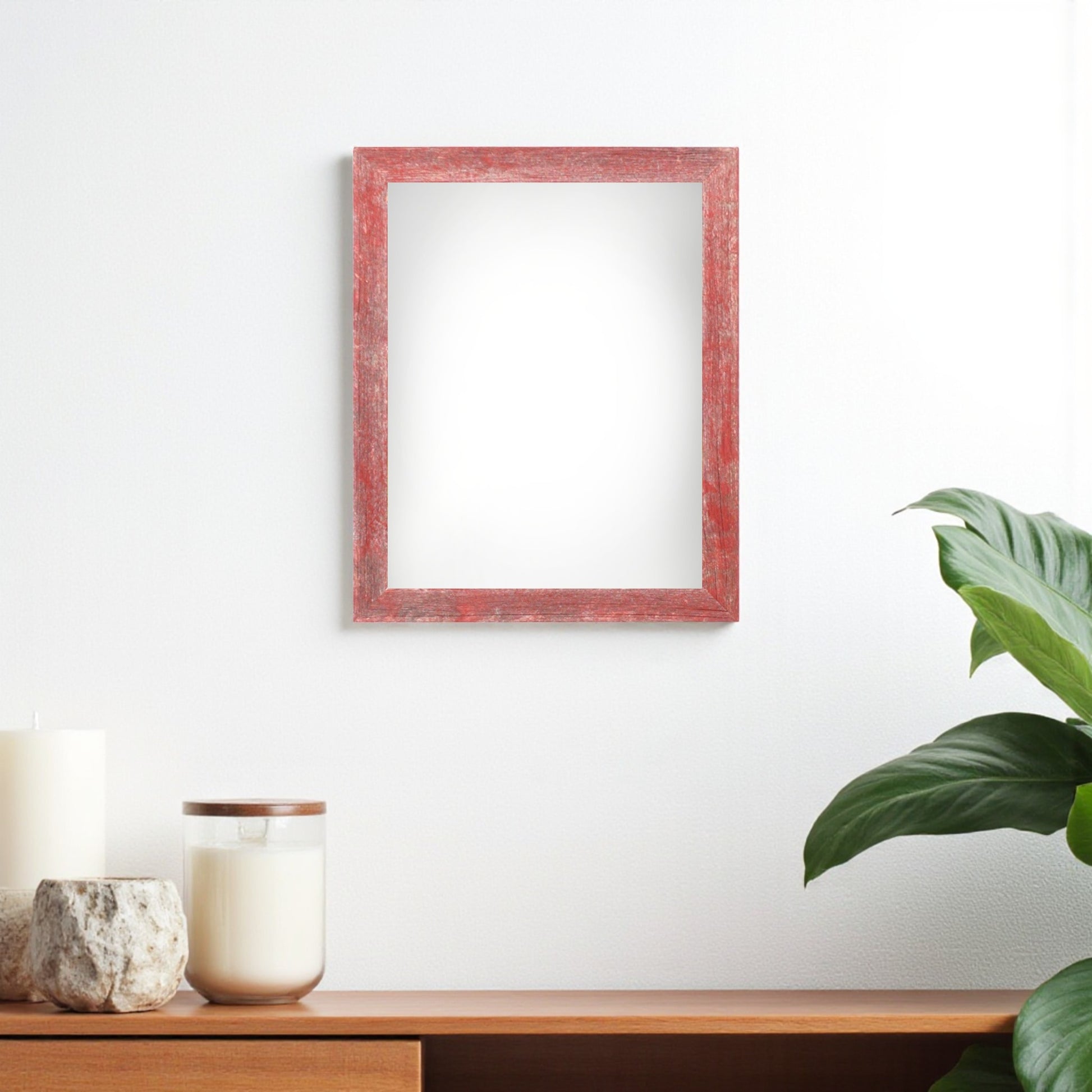 9" x 12" Red Solid Wood Hanging Picture Frame-1