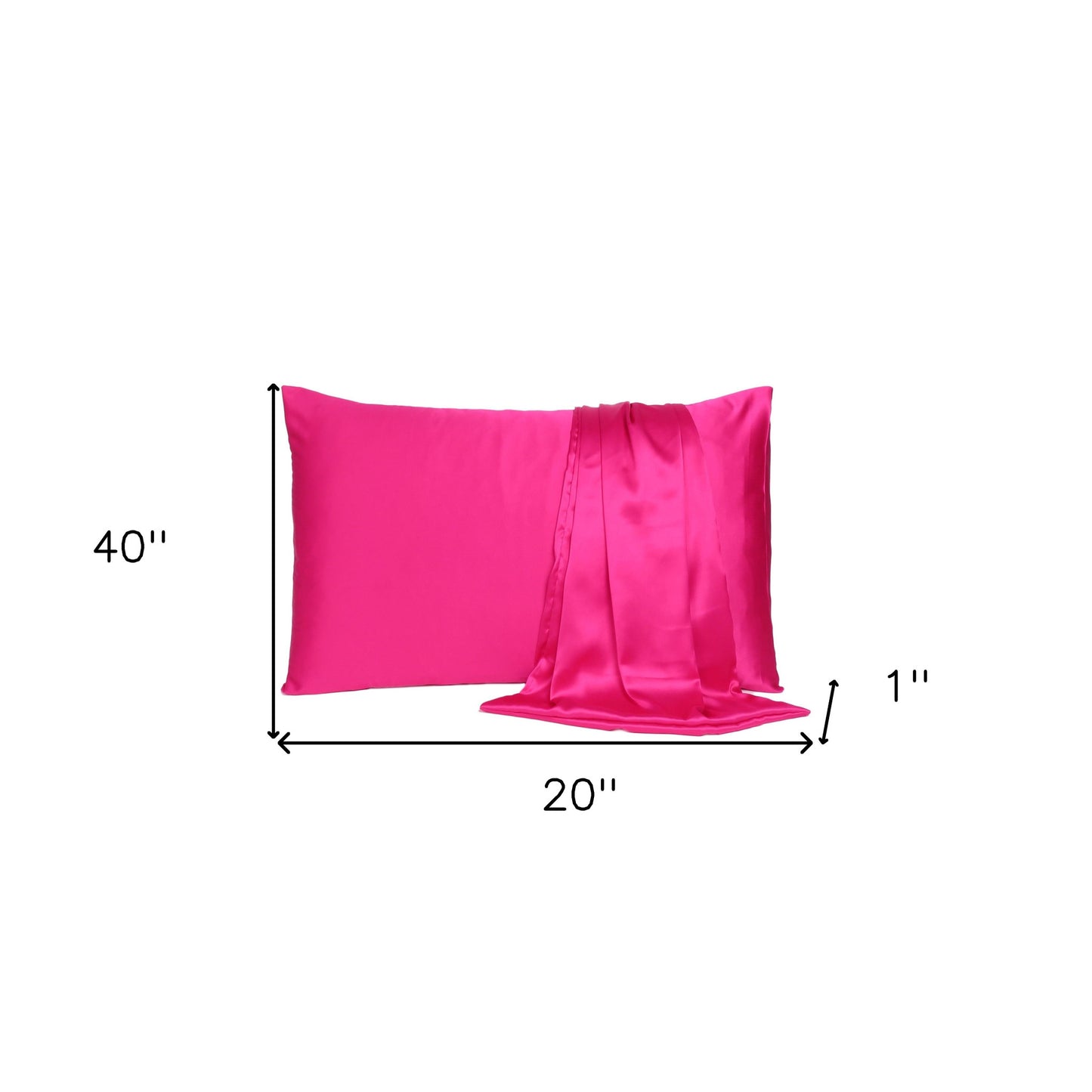 Fuchsia Dreamy Set Of 2 Silky Satin King Pillowcases-7
