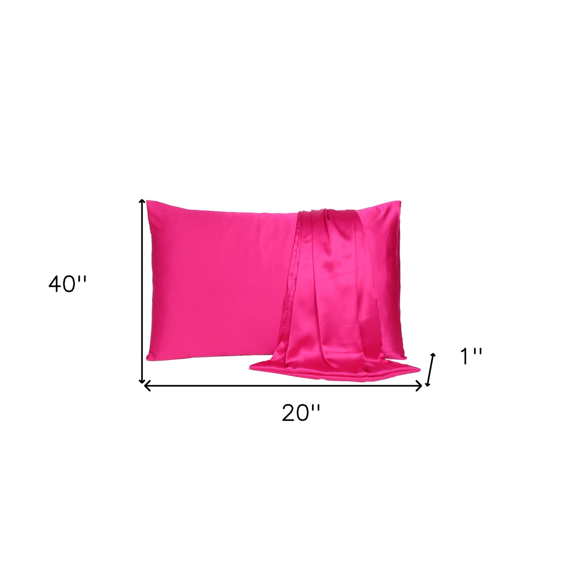 Fuchsia Dreamy Set Of 2 Silky Satin King Pillowcases-7