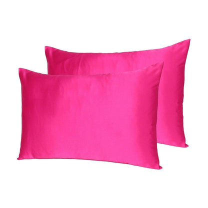 Fuchsia Dreamy Set Of 2 Silky Satin King Pillowcases-6