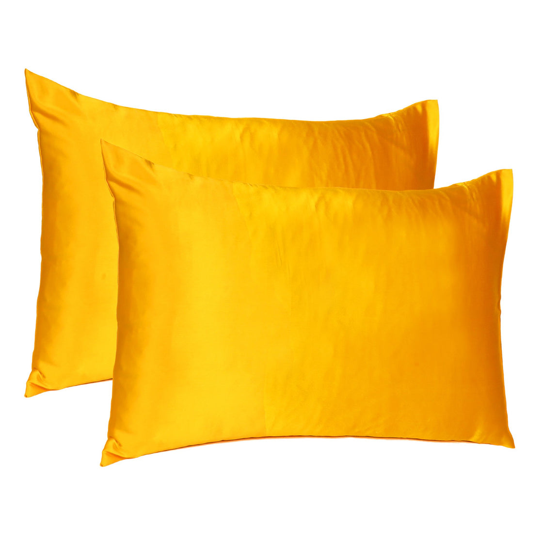 Goldenrod Dreamy Set Of 2 Silky Satin King Pillowcases-3