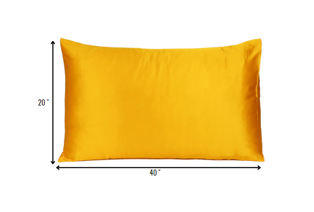 Goldenrod Dreamy Set Of 2 Silky Satin King Pillowcases-7