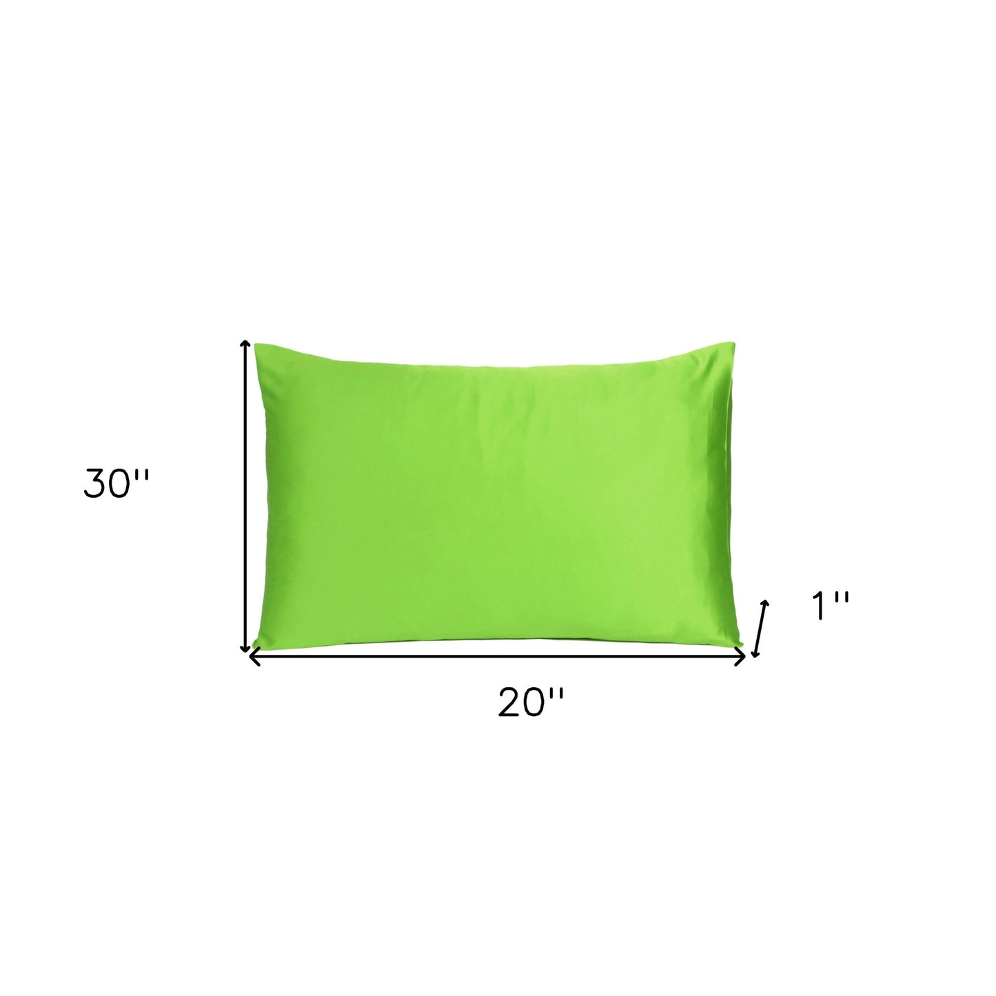 Bright Green Dreamy Set Of 2 Silky Satin Queen Pillowcases-6