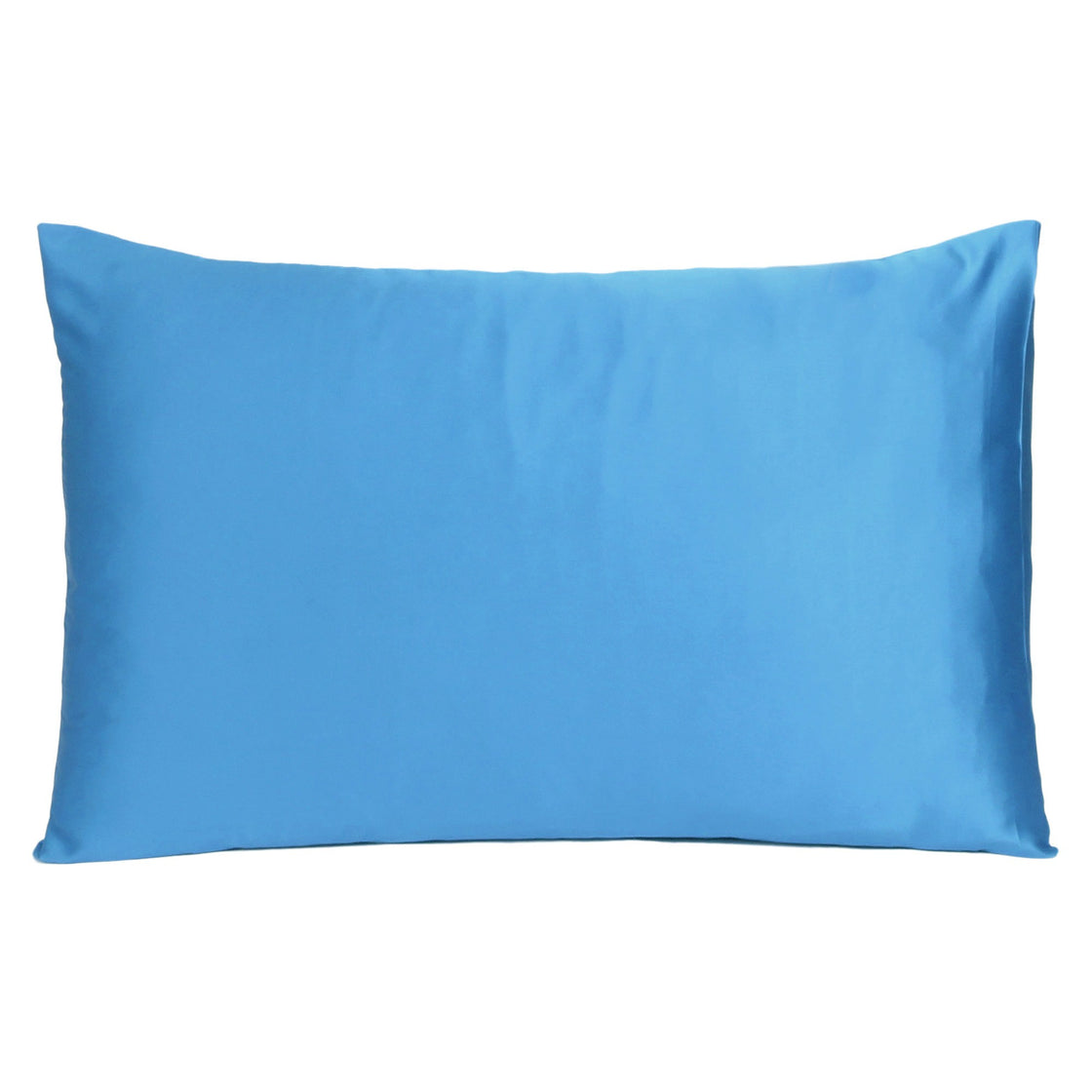 Bright Blue Dreamy Set Of 2 Silky Satin Queen Pillowcases-1