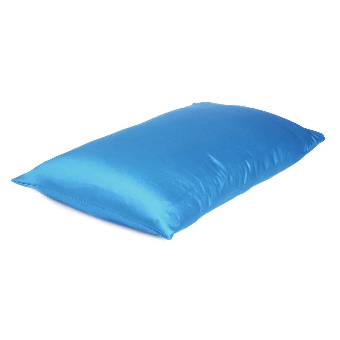 Bright Blue Dreamy Set Of 2 Silky Satin Queen Pillowcases-2
