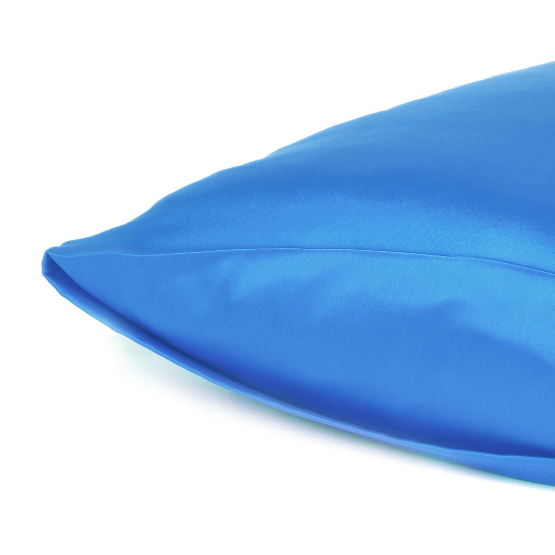 Bright Blue Dreamy Set Of 2 Silky Satin Queen Pillowcases-4