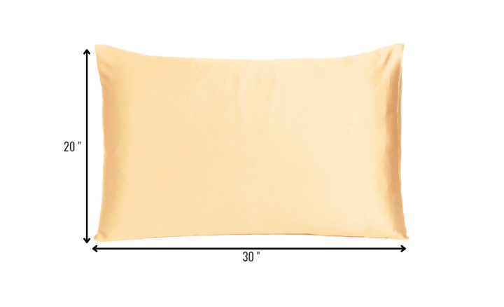Pale Peach Dreamy Set Of 2 Silky Satin Queen Pillowcases-7