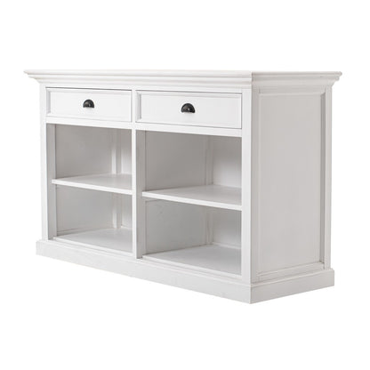 57" White Wood Two Drawer Buffet Table-2