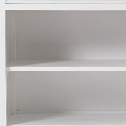 57" White Wood Two Drawer Buffet Table-7