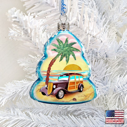 Car Woody Mercury Glass Ornament by G. DeBrekht - Coastal Holiday Decor - 776278-0