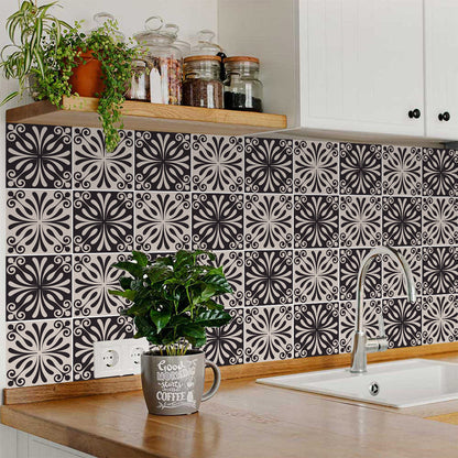 8" X 8" Cinnamon Swirl Peel And Stick Removable Tiles-3