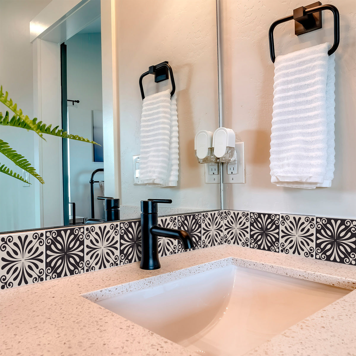 8" X 8" Cinnamon Swirl Peel And Stick Removable Tiles-4