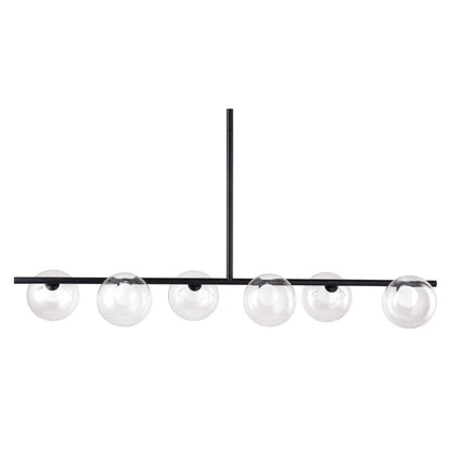 Black Kitchen Island Six Light Metal Ceiling Light-5