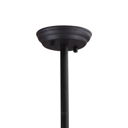 Black Kitchen Island Six Light Metal Ceiling Light-8