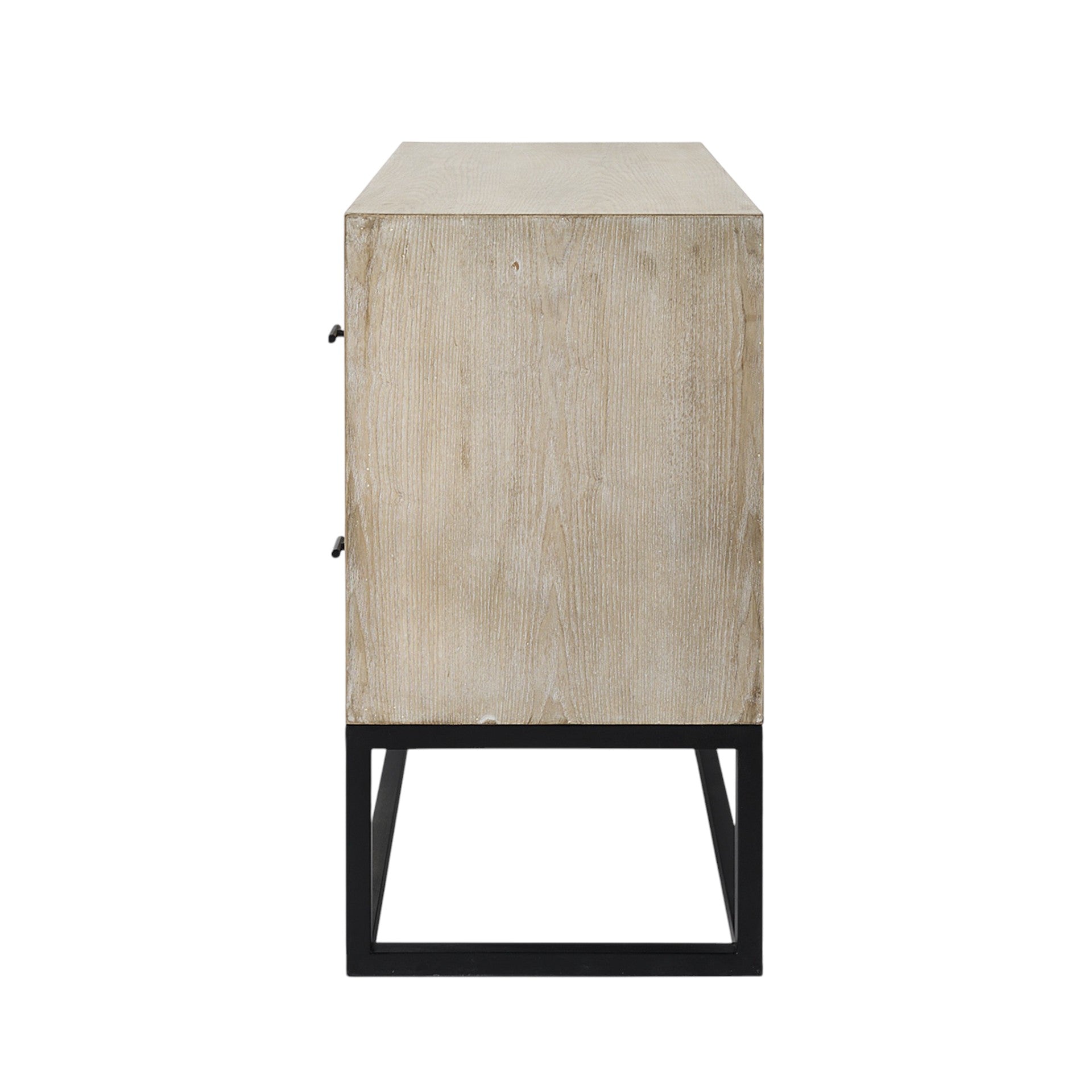 32" Natural Solid Wood Two Drawer Sideboard-6