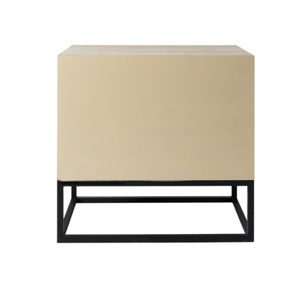 32" Natural Solid Wood Two Drawer Sideboard-4