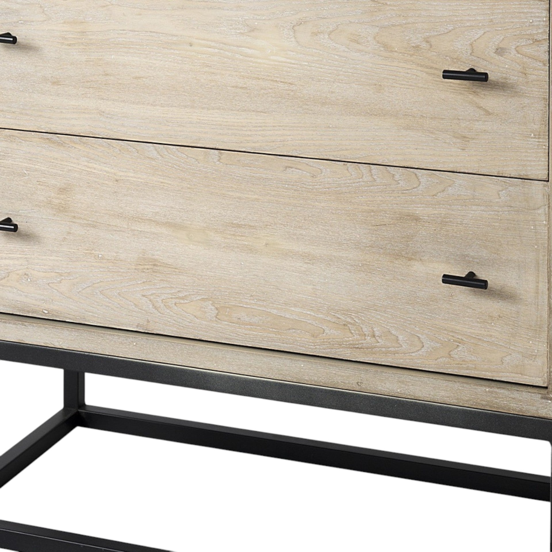 32" Natural Solid Wood Two Drawer Sideboard-7