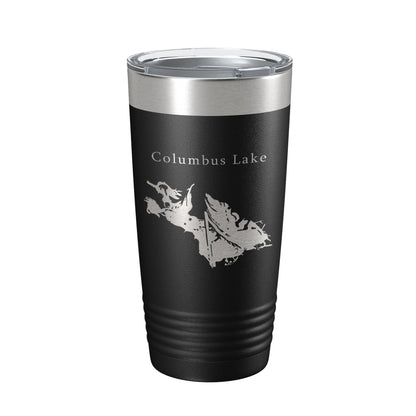 Columbus Lake Map Tumbler Travel Mug Insulated Laser Engraved Coffee Cup Mississippi 20 oz-0