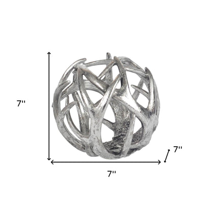 7" Silver Metal Tabletop Sculpture-4