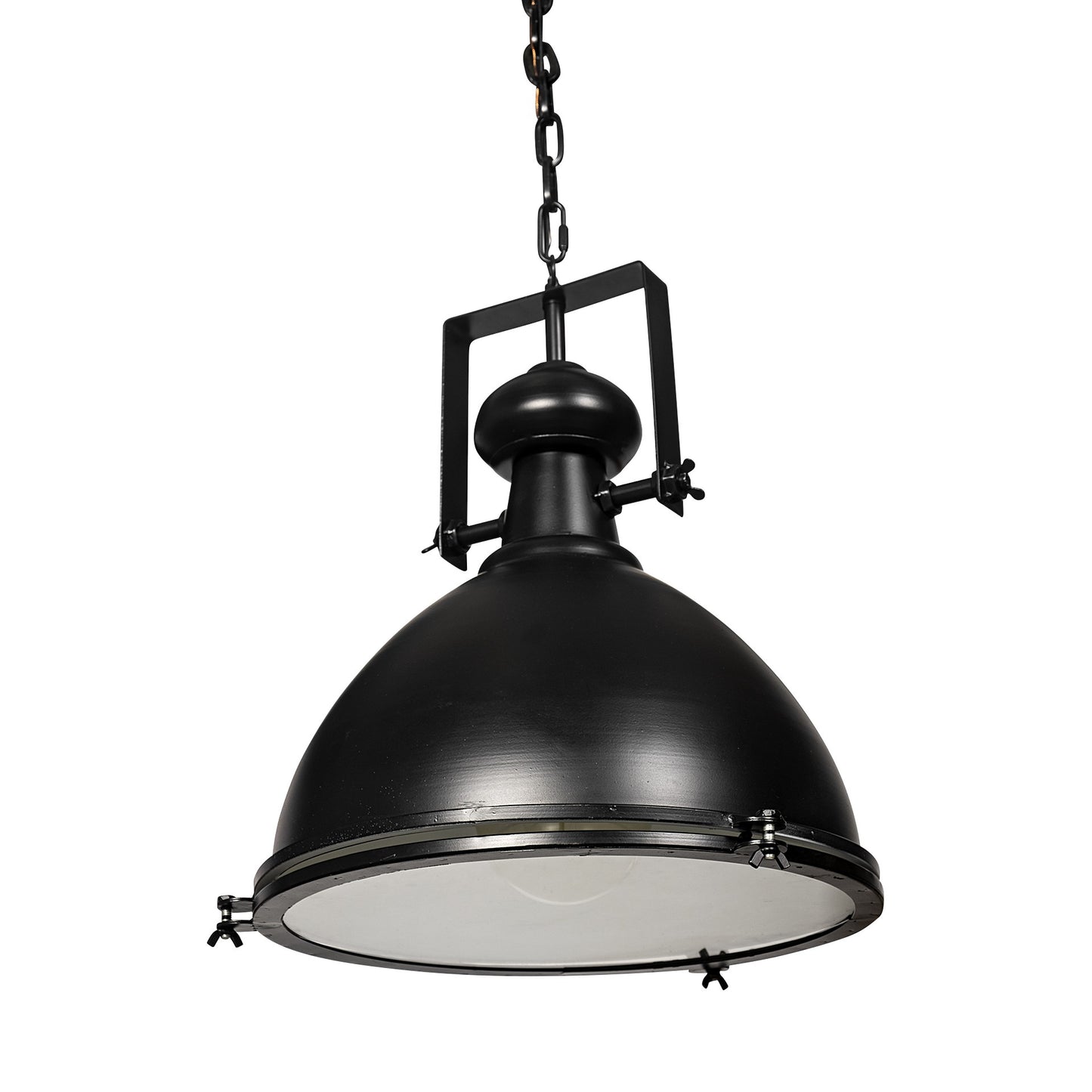 Industrial Black Metal Hanging Pendant Light-0