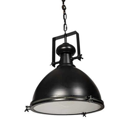 Industrial Black Metal Hanging Pendant Light-0