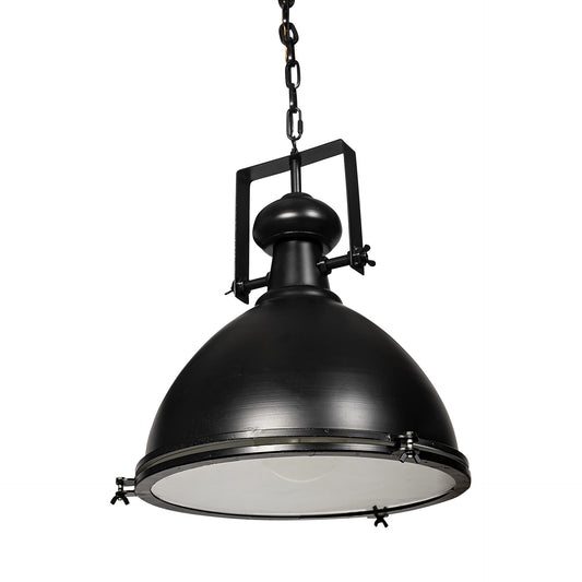 Industrial Black Metal Hanging Pendant Light-0