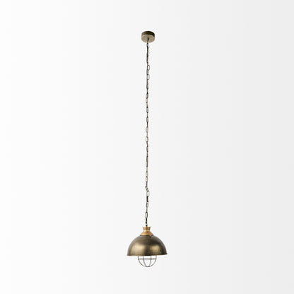 Distressed Bronze Metal Dome Hanging Light-2