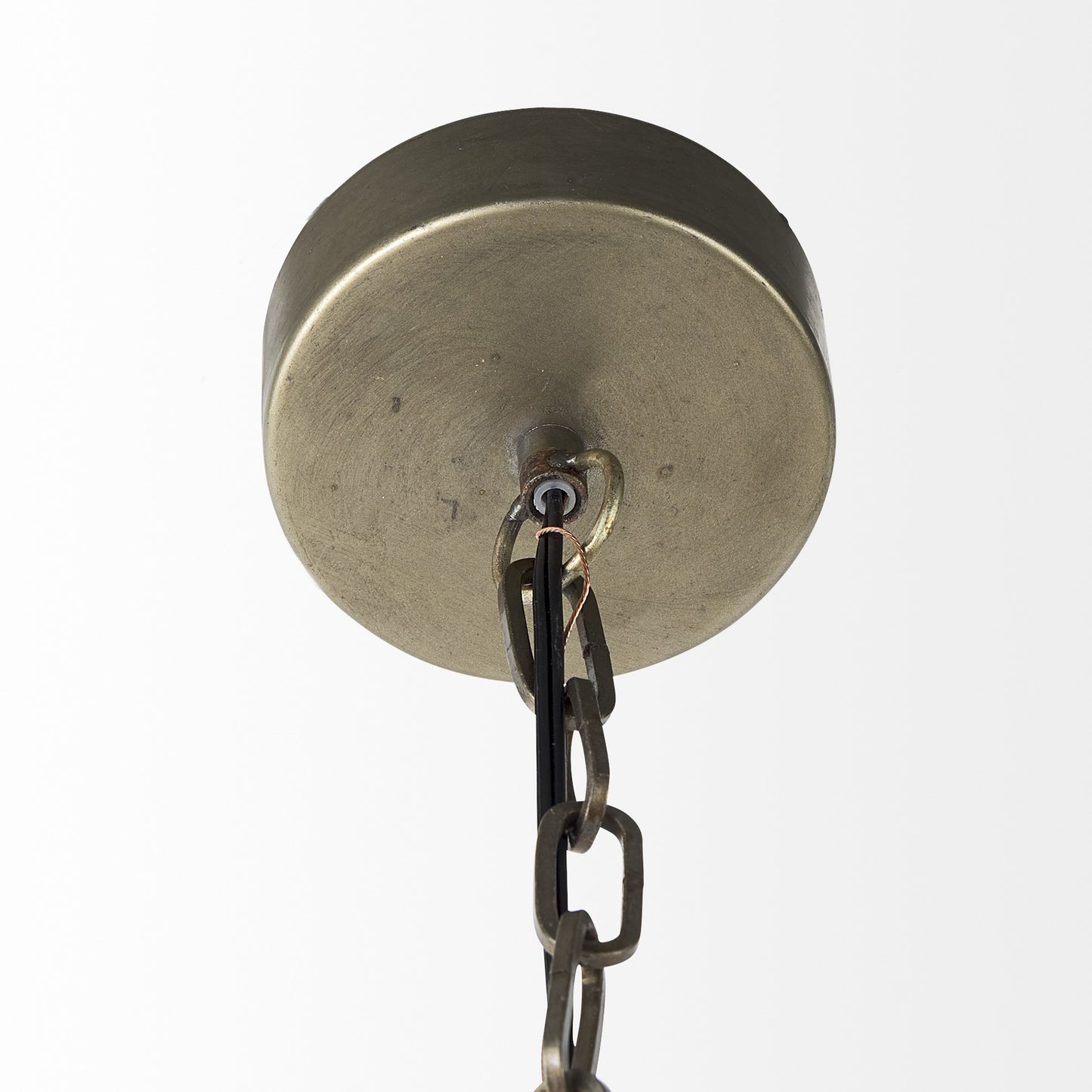 Distressed Bronze Metal Dome Hanging Light-4