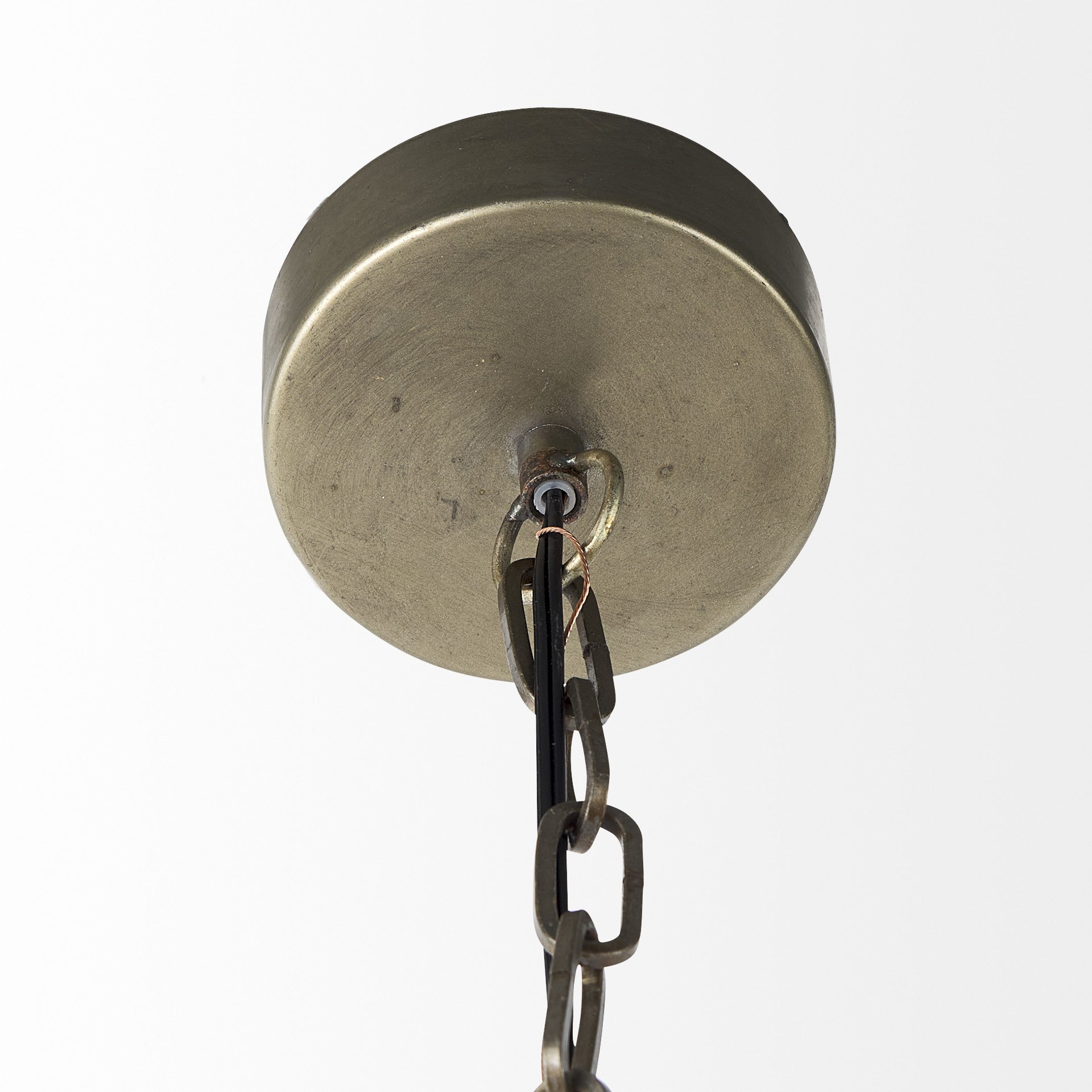 Distressed Bronze Metal Dome Hanging Light-4
