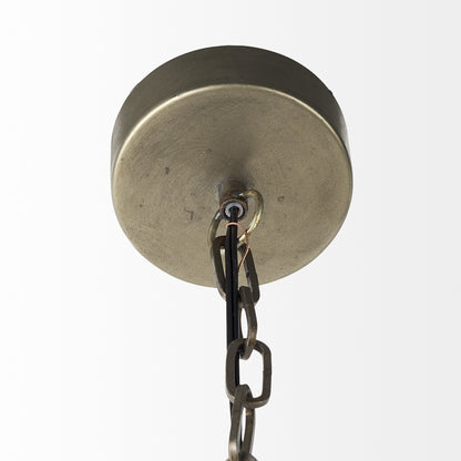 Distressed Bronze Metal Dome Hanging Light-4