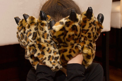 Boys and Girls Kids Soft Plush Fun Winter Animal Claw Paw Feet Indoor Slippers-9