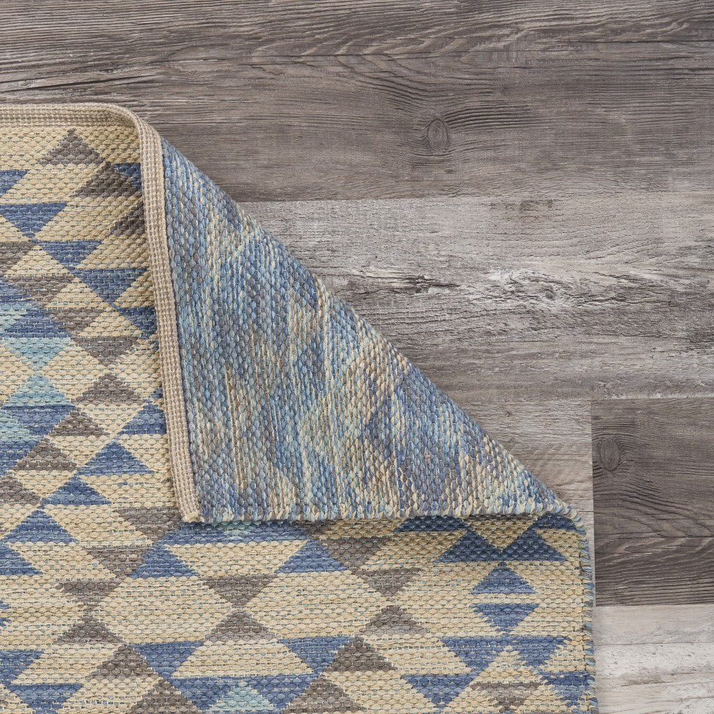 3' x 5' Blue Decorative Lattice Area Rug-5