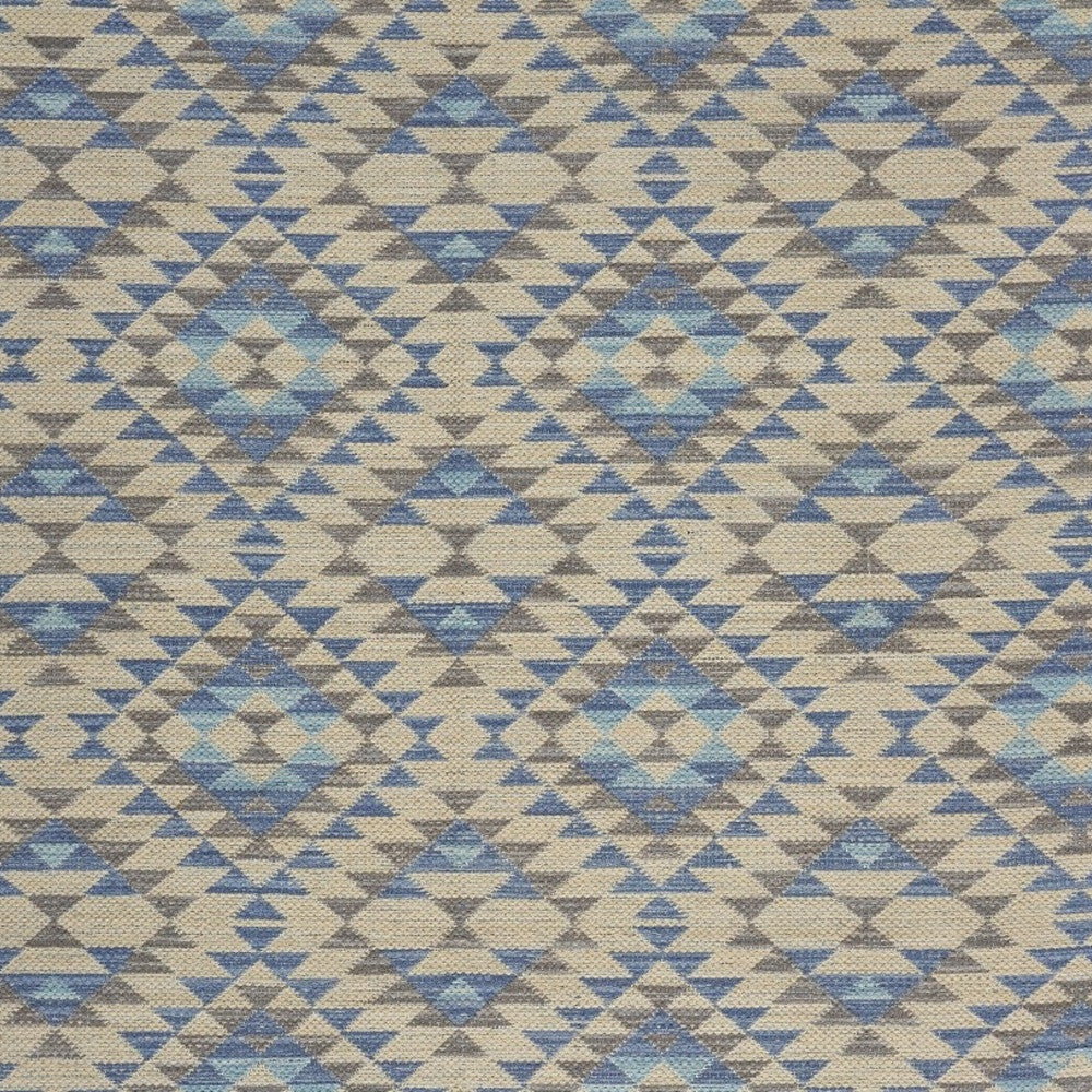 3' x 5' Blue Decorative Lattice Area Rug-4