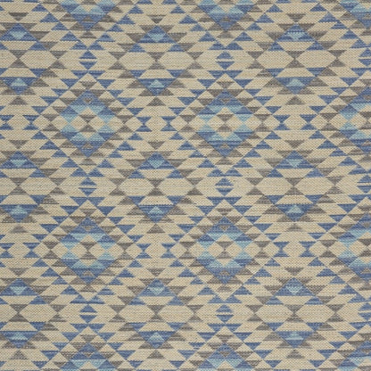 3' x 5' Blue Decorative Lattice Area Rug-4