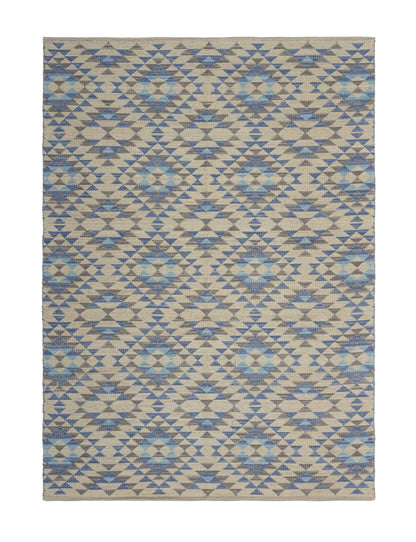 3' x 5' Blue Decorative Lattice Area Rug-1